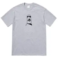 在飛比找露天拍賣優惠-【現貨】摩艾 鬍子 嘴唇 Moai 情侶短袖T恤 2色 情侶