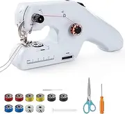 YITIKA Hand Sewing Machine Portable Electric,Double Thread Hand Sewing Machine Equipped ,Easy to Apply,For Beginners and Kids,Applicable to Clothing, Curtains, Fabric Toys White