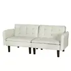Artiss Sofa Bed Lounge Futon Couch Bed Adjustable Tufted 3 Seater Fabric Beige