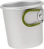 PAMINGONO Outdoor Camping Water Mug with Folding Handle Lightweight Aluminium Alloy Drinking Cup for Hiking Travel and Outdoor Activities Versatile Coffee Tea Mug