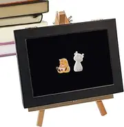 [Generic] Pin Case, Pin Board, Box Frame for Badge Medals Beach Tags Brooches Jewelry, Secure Organizer for Collectors and Enthusiasts