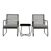 Design Square Cus 3Pc Outdoor Chairs & Side Table Setting Black