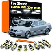 13Pcs LED Bulb Interior Dome Map Light Kit, For Skoda Superb 1 MK1 3U 3U4 2001 2002 2003 2004 2005 2006 2007 2008