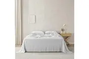 Natural Home Flax Linen Sheet Set Dark Pinstripe (Single,King Single,Double,Queen,King,Super King)