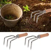 Garden Claw Rake with Wooden Handle for Easy Gardening Operations