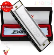 Harmonica 10 Hole 20 Tone Diatonic Blues Harp in C Key Beginners Adults (T10-4)