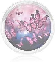 Glass Ashtray for Cigarettes Portable Decorative Modern Cigarette Ash Tray Butterflies Round Cigar Ashtrays Holder Cute Cool Tabletop Ashtray for Office Home Indoor Outdoor