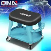 Removable Mechanic Stool Rolling Workshop Mobile Seat w/ Storage Tray Sky Blue