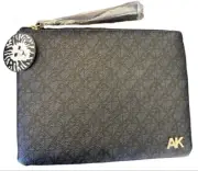 NEW Anne Klein Handbag Clutch Purse Zippered Purse Navy/Black Wrist Strap Purse