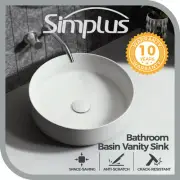 Simplus Bathroom Basin Vanity Sink Ceramic Above Counter Hand Wash Black 41x41CM