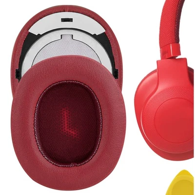 Geekria Protein Leather Ear Pads for JBL E55BT Headphones (Red)