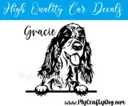Peeking English Cocker Spaniel Dog Sticker Car Decal Vinyl Window Gift Mum Love