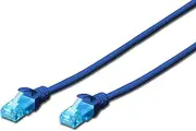 DIGITUS LAN Cable Cat 5e – 1 m – CCA Network Cable with RJ45 – U/UTP Unshielded – Compatible with Cat-6 & 5 – Blue