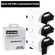 3×Die Cut Address Labels For Brother DK 1241 QL1050 1060N Permanent Frame 4"x6"