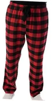 Men's Flannel Pajamas - Plaid Pajama Pants X-Large Black / Red - Buffalo Plaid