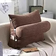 Triangle Cushion, Wedge Pillow with Adjustable Neck, Headboard Backrest Cushion, Sofa Bed Triangular Back Lumbar Support Soft Reading Pillow for Books, Watching TV (6 45x50cm)