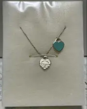 Tiffany Co. Return To Double Heart Necklace Silver