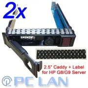 2x 2.5" SAS / SATA Hot-Swap Hard Drive Caddy for HP G8 DL360 DL385 with Label