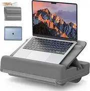 Adjustable Laptop Pillow for Lap with Storage, Laptop Desk Lap Desk Pillow with Cushion, Computer Lap Pillow, Portable Laptop Stand & Laptop Carrying Case for up to 16'' Laptop, Tablet, iPad, Kindle