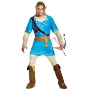 Mens Legend of Zelda Breath of the Wild Link Deluxe Costume - Large/X Large - Mu