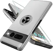 OTOFLYSTY Mobile Phone Case for Google Pixel 7 Pro Case, Invisible Magnetic 360° Ring Stand, 360° Ring Invisible Holder Car Holder Protection Shockproof Case with Stand