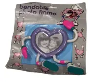 Vintage Kitschy Pink Purple Heart Sneakers Bendable Photo Frame Retro 80’s-90’s