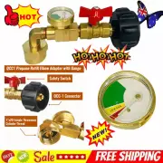 Upgraded Propane Refill Adapter 20lb to 1lb ConKCrter w/ Gauge and Control Valve