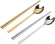 Ciieeo Pcs Korean Chopsticks Spoons Set Stainless Steel Cutlery for Camping Home Sushi