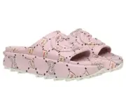NEW GUCCI PINK FUNKY LOGO RUBBER PLATFORM WEDGE SANDALS SHOES 40/US 10