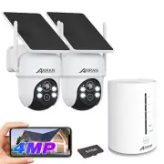 ANRAN 4MP Wireless Security Camera with 64GB Home Hub Color Footage Solar Camera