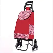 Shopping Trolley,Folding Shopping Cart on Wheels Large and Lightweight Utility Trolley with Swivel Front Wheels,Waterproof Detachable Bag,Push/Pull,