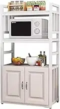 Kitchen Organizer Shelf, Free Standing Kitchen Shelf Microwave Stand with Storage Utility Storage Shelf for Living Room Home Office (Color : White, Size : 55X40X132CM)