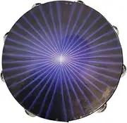 Held Percussion Tambourine for Kids Portable Tamborine for Outdoor Performances, Song Accompaniment Double Row Metal Jingles Hand Drum(8 inch)