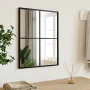 Rectangular Black Iron Wall Mirror 40x50 cm Decorative Home Accent
