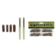 102 PC Sanding Mini Porting Bands Drums 1/8" Round Mixed Grits for Rotary Tool