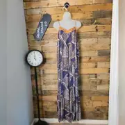 Kori women's oversized paisley patterned boho one piece jumpsuit size medium