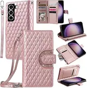 [Asuwish] Mobile Phone Case for Samsung Galaxy S23 Plus S23+ 5G Case with Strap, Film, Protective Film, Card Slot, Foldable, Leather Wallet, Stand, S23plus 23S S 23 + 23+ Mobile Phone Cases Protective