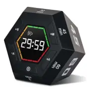 Hexagon Flip Timer, Kitchen Digital Timer, Smart Study Countdown Visual Timer