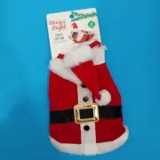 Merry & Bright Dog Pet Santa Clause Costume Dress - Size S