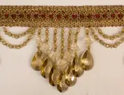 5" Drop Beaded FRINGE Trim -DRAPERY & UPHOLSTERY MODERN Look- Per yard