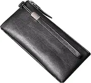 [DLUXCA] 1pcs Men's Clutch Women's Long Wallet Soft Leather Thin Phone Bag Multi-Card Wallet