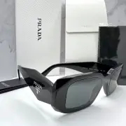 New PRADA Sunglasses Black Acetate PR17WS Symbole Logo Italy Authentic SPR17W