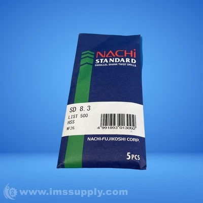 Nachi SD 8.3 Pack of 5 HSS Solid Straight-Shank Drill Bits FNFP