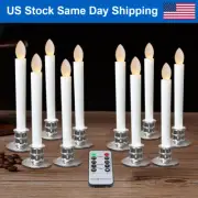 Valentines Day Flameless Candles Battery Candles Taper LED Light w/ Timer Remote