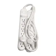 2 Pack 6-Outet Power Strips Surge Protectors White 2.5 Ft Power Cord