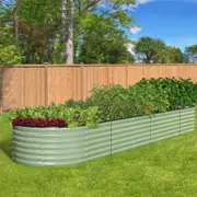 Livsip 2x Garden Bed 320x80x56cm Planter Box Raised Container Galvanised Green