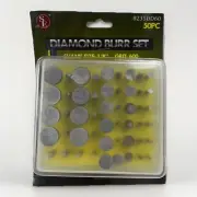 SE 50 pc Assorted Diamond Wheel Burr Set Rotary Bit 1/8” Shaft 600 Grit