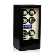 8-Piece Luxury Watch Winder - Sleek Black & Beige | Premium Automatic Display