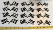 Lot of 12 Racing Duel Checkered Flag Embroidered Patches New Sew On 5" X 2"