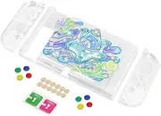 Protective Case for Nintendo Switch, Soft TPU Slim Case Cover for Nintendo Switch Joycon Console ABXY Direction Button Caps - Shark Quest